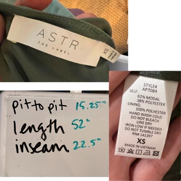 ASTR THE LABEL Easy Twist Waist Sage Green V-Neck Jumpsuit Size XS - Picture 6 of 9